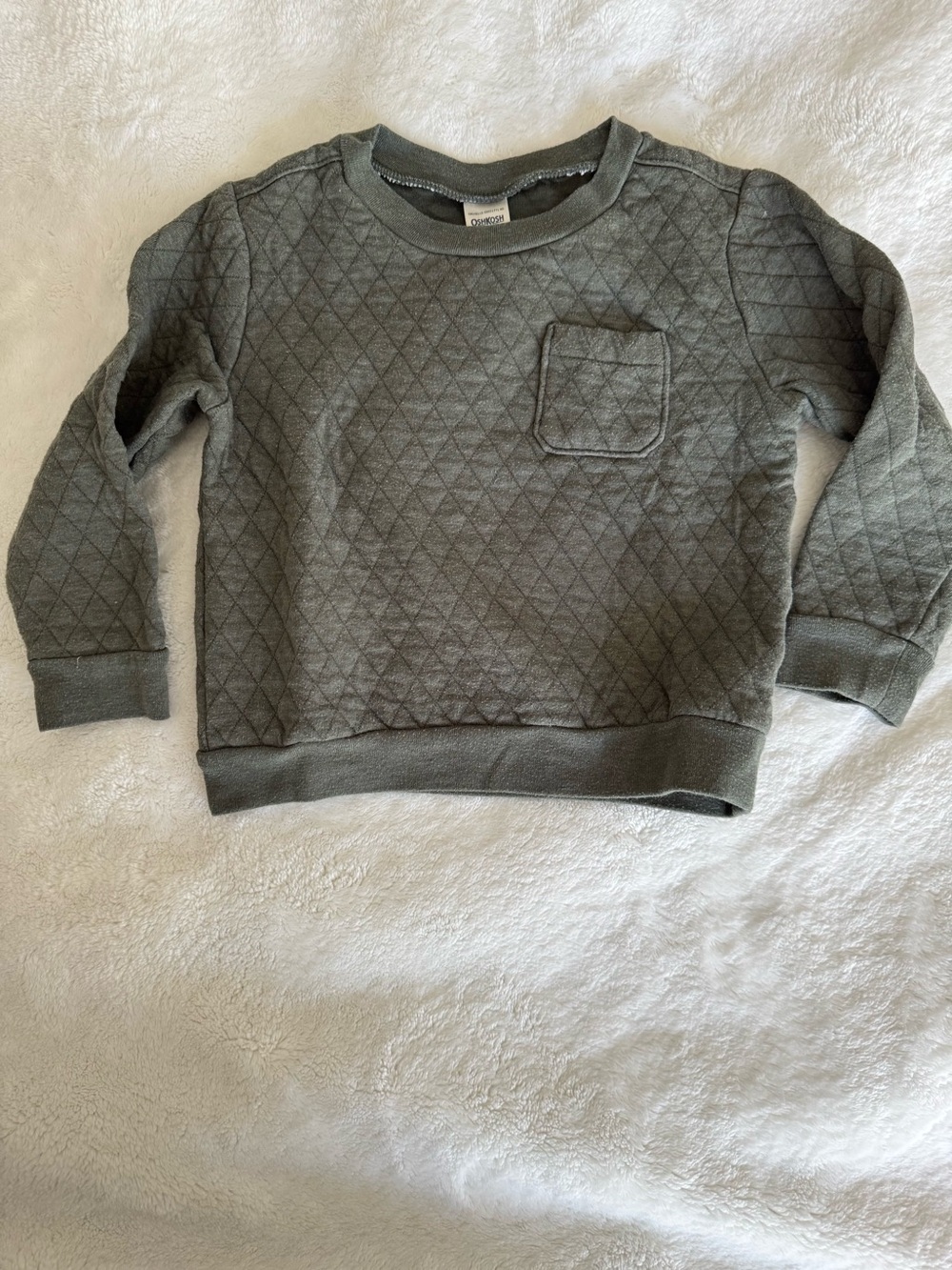 OshKosh B'gosh Quilted Olive Green Sweatshirt